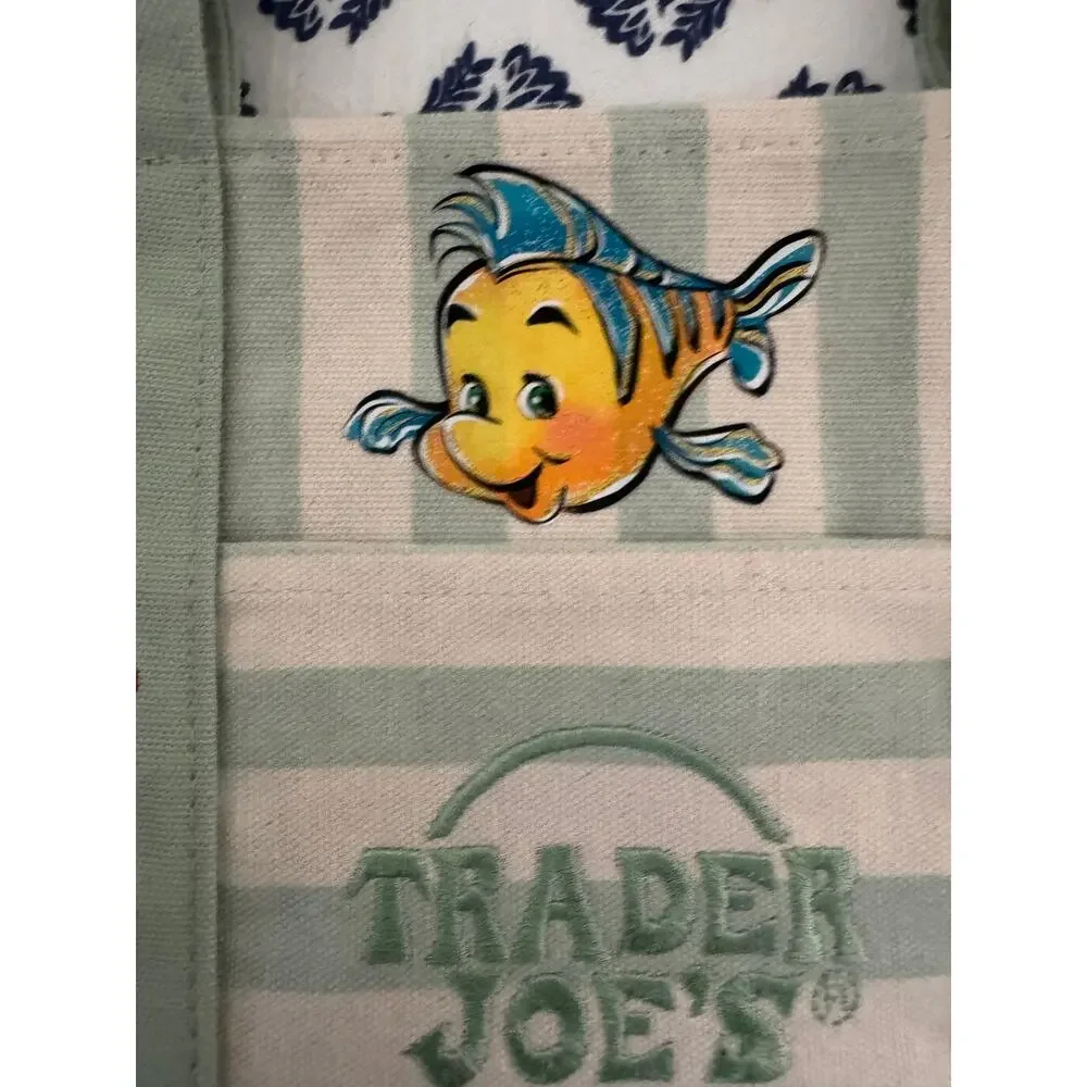 Disney Ariel Green Striped Custom Made Trader Joes Mini Tote